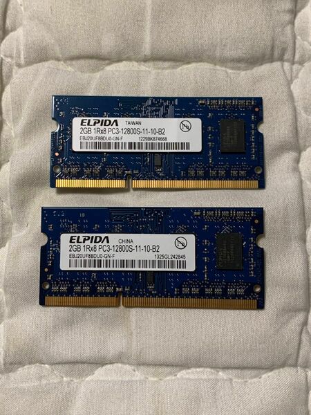 ELPIDA 2GB 1Rx8 PC3-12800S 2枚 合計4GB ④