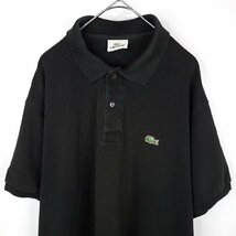 ラコステ　ポロシャツ　半袖　L1212　刺繍ロゴ　シェル　ユーロ古着　ブラック　XL_画像2