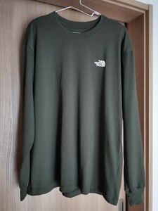 【美品】THE NORTHFACE ノースフェイス NT32343 L/S BACK SQUARE LOGO TEE ロンT 長袖Tシャツ ニュートープ Mサイズ