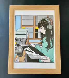 【江口寿史】額装品『Technics』① / B5サイズ 額入り イラスト ポスターライクデザイン