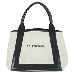  подлинный товар Balenciaga BALENCIAGA темно-синий бегемот sS большая сумка ручная сумочка парусина белый черный 339933