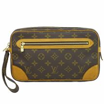 本物 ルイヴィトン LOUIS VUITTON LV マルリードラゴンヌ モノグラム クラッチバッグ セカンドバッグ ブラウン M51825_画像1