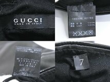 本物 グッチ GUCCI ラムスキン レザー シルク ロング グローブ 手袋 7 ブラック 186896_画像9