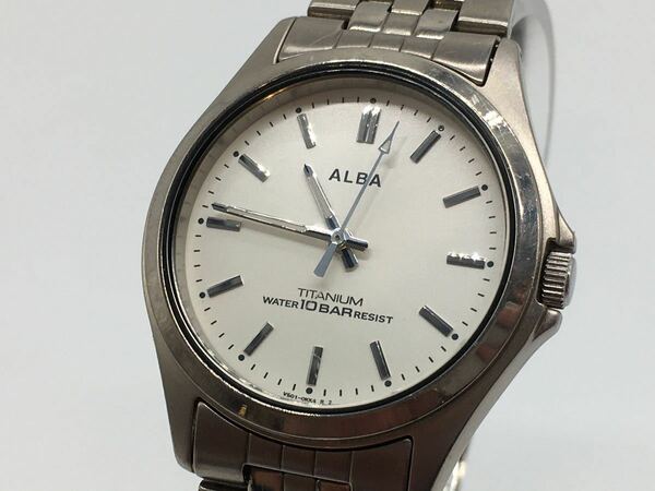 【送料無料!!】SEIKO セイコー ALBA アルバ V501-0BC0 チタン製 チタニウム 10気圧防水 WATER 10BAR RESIST 不動 竜頭操作問題無し