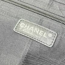 AE-14 CHANEL シャネル トートMM A47147 ニュートラベルライン ナイロンキャンバス レザー ブラック_画像7