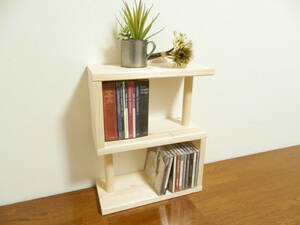  hand made desk CD& library book@ rack Short size ( natural )