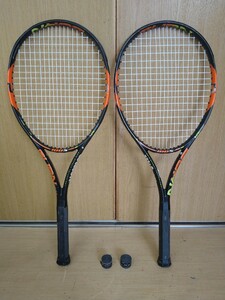 テニスラケット、ウイルソン中古品２本、新品グリップ２個付き、写真を拡大して質問メールして入札して下さい。