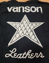 即決 早い者勝ち【VANSON/バンソン】VANSONのロゴがラインストーン 黒/ サイズS 両袖にもロゴプリント 背中にワンスター/星プリント _画像6
