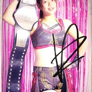 女子プロレス ワールド女子プロレス ディアナ 梅咲遥直筆サイン入りポートレートの画像1