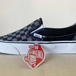  25cm スリッポン チェッカーボード VANS SLIP-ON BLACK/PEWTER/CHECKERBOARD US7/25cm VN000EYEBPJの画像3