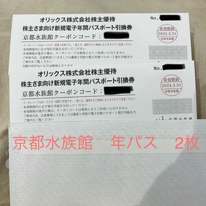 京都水族館 電子年間パスポート引換券 2枚株主優待 