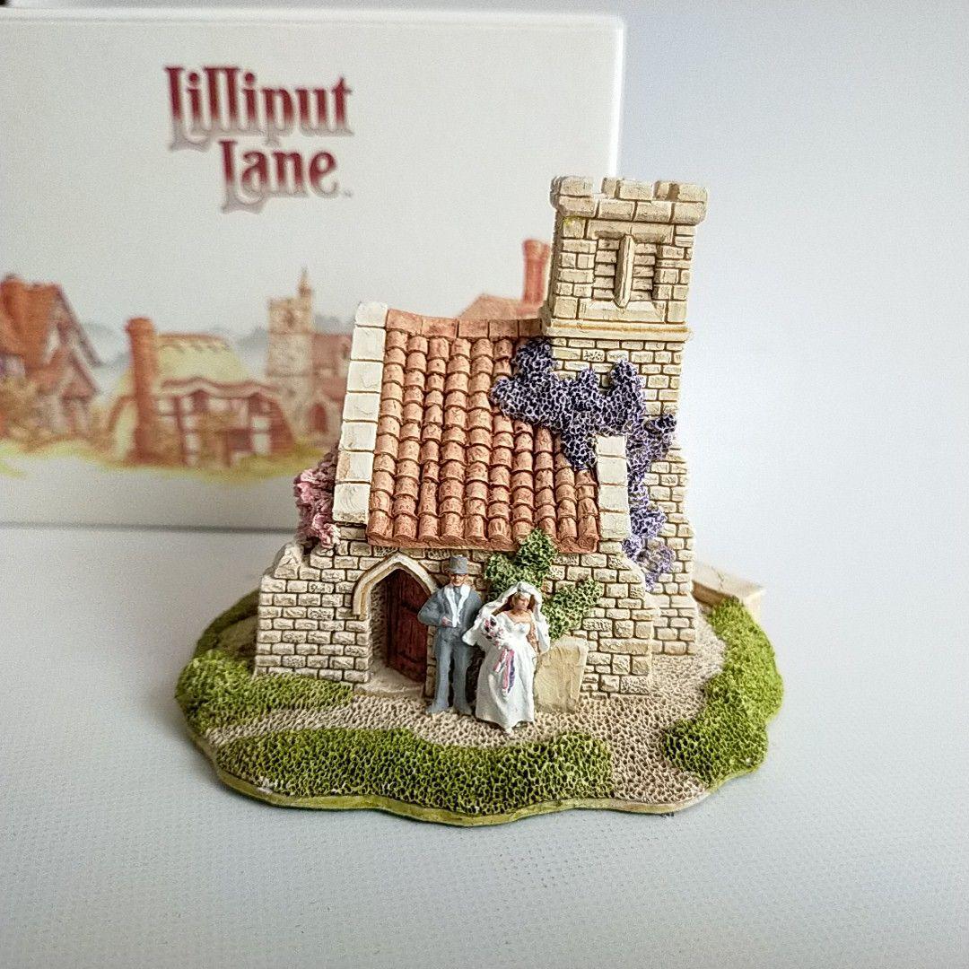 LILLIPUT LANE WEDDING BELLS Miniature House UK UK تمثال عتيق عتيق مصنوع يدويًا, الملحقات الداخلية, زخرفة, النمط الغربي