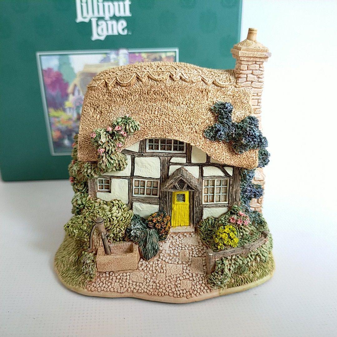 LILLIPUT LANE DORMOUSE COTTAGE Miniature House UK UK تمثال عتيق عتيق مصنوع يدويًا, الملحقات الداخلية, زخرفة, النمط الغربي