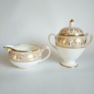 Wedgwood ウェッジウッド シュガーポット クリーマー Gold Florentine ゴールドフロレンティーン 英国 イギリス ミルクジャグ アンティーク