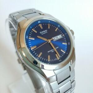 CASIO カシオ 腕時計 MTP-1228DJ-2AJF メンズ シルバー ブルー ステンレス クォーツ 3716 アナログ