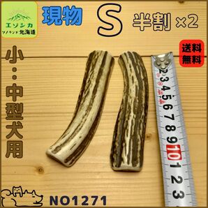 ◯鹿の角◯S半割×2本セット◯犬のおもちゃ◯現物◯1271