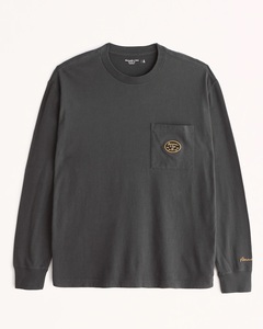 アバクロ Abercrombie&Fitch 長袖Tシャツ c124ダークグレー