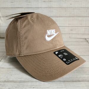 【55-57cm】NIKE　ナイキ　ベージュ　キャップ　ユニセックス　ぼうし　防寒対策　スポーツ　アウトドア　テニス　ゴルフ　