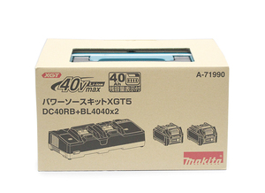 新品 makita/マキタ パワーソースキット XGT5 A-71990 2口急速充電器 DC40RB+リチウムイオンバッテリ BL4040×2 40Vmax/4.0Ah 2036030