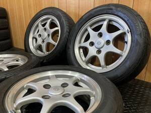 スズキ カプチーノ 14×5J 4穴 PCD114.3 オフセット +45 175/60R14 4本 札幌近郊引取OK