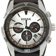 新品 FOSSIL フォッシル 腕時計 CH2565 クオーツ クロノグラフ レザー ブラウン カレンダー コレクション 電池交換済 動作確認済 箱付き_画像1