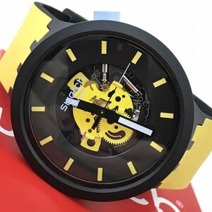 新品 Swatch スウォッチ MUSTARD SKIES マスタード スカイズ SB03B109 腕時計 クオーツ コレクション コレクター イエロー 動作確認済