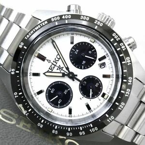 新品 SEIKO セイコー PROSPEX プロスペックス スピードタイマー 腕時計 SBDL085 ソーラー コレクション クロノグラフ 白 黒 動作OK 箱付き