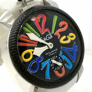 GaGaMILANO ガガミラノ MANUALE 48 マヌアーレ 腕時計 手巻き 機械式 メカニカル アナログ シースルーバック ホワイト 動作確認済