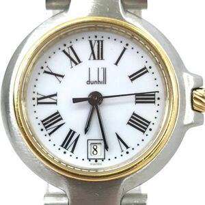 Dunhill ダンヒル ミレニアム 腕時計 クオーツ アナログ ラウンド ホワイト シルバー ゴールド ウォッチ コレクション 箱付き 動作確認済み