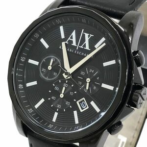 美品 ARMANI EXCHANGE アルマーニ エクスチェンジ AX 腕時計 AX2098 クオーツ クロノグラフ コレクション ブラック おしゃれ 動作OK 箱付き