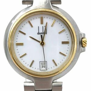 Dunhill ダンヒル ミレニアム 腕時計 クオーツ アナログ ラウンド ホワイト ゴールド シルバー コレクション 電池交換済み 動作確認済み