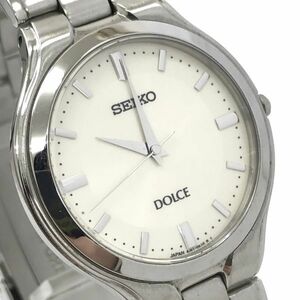 美品 SEIKO セイコー DOLCE ドルチェ 腕時計 8J41-0A10 クオーツ ラウンド シルバー コレクション コレクター 新品電池交換済 動作確認済