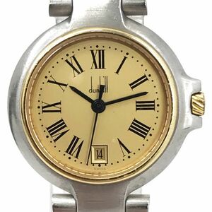 Dunhill ダンヒル ミレニアム 腕時計 クオーツ アナログ ラウンド シルバー ゴールド コレクション シンプル カレンダー 動作確認済