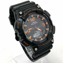 美品 CASIO カシオ スタンダード 腕時計 タフソーラー AQ-S810W-8 アナデジ デジアナ ラウンド ブラック かっこいい カレンダー 動作確認済_画像4