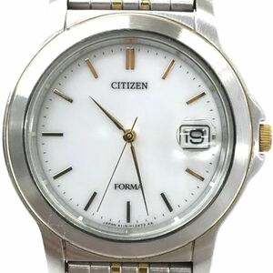 CITIZEN シチズン FORMA フォルマ 腕時計 A119-H07448 クオーツ アナログ ラウンド ホワイト シルバー ゴールド コレクション 動作確認済み