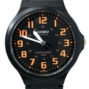 CASIO カシオ スタンダード 腕時計 MW-240-4BJ クオーツ アナログ ラウンド ブラック オレンジ チープカシオ チプカシ 動作確認済み