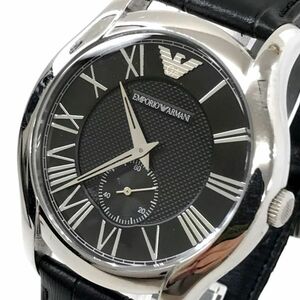 EMPORIO ARMANI エンポリオアルマーニ 腕時計 AR1703 クオーツ アナログ ラウンド ブラック シルバー コレクション 箱付 動作確認済み