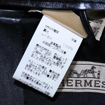 本物 超美品 エルメス 最高級仔羊革 ナッパラムレザー 2B テーラードジャケット メンズ50 ブラック アウター コート 国内正規品 HERMES_画像8