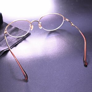 本物 極上品 フェラガモ 極希少 ゴールドコレクション 金無垢 ガンチーニ K18PG フレーム 50□17 135 眼鏡 アイウェア 収納ケース付の画像6