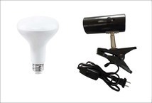 簡単設置 LED電球12W＋クリップホルダ 電源配線スイッチ付き 3000K（電球色）読書灯・ドレッサ・化粧台照明・作業灯・ディスプレイ灯・倉庫
