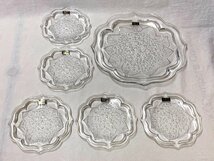13504/NS-NARUMI GLASS パーティーセット 大皿・銘々皿５枚 未使用 紙箱 硝子食器 デッドストック_画像2