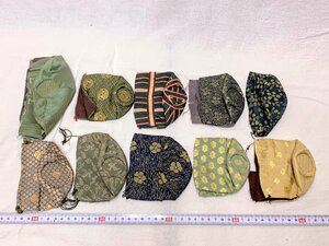 13535/京都袋師遺品 茶入 棗 仕覆 お仕覆 御物袋 未完成 10点 名物裂 古裂 金襴 緞子 検/土田友湖 西陣織 龍村 茶道具