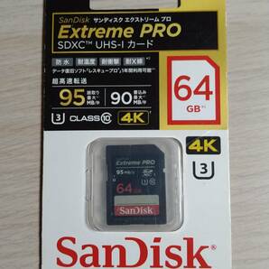 【中古美品】サンディスク SDXCメモリーカード 64GB Class10 UHS-IExtreme PRO SDSDXPA-064G-JU3