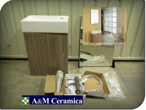 ■未使用品■A＆M Ceramica/A&Mセラミカ■MD-725■アーティフィシャルストーンボウル■壁掛けミラー付■洗面化粧台■khhx56k