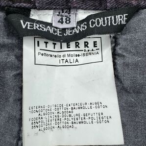 VERSACE JEANS COUTUREヴェルサーチ・ジーンズ・クチュール デニム パンツ えんじ色 パープル ファスナー 中古 本物 48サイズ W86の画像10