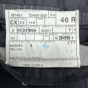 GUCCI グッチ スーツ 上下 セットアップ グレー ストライプ 中古品 本物 厚手 シングル サイドベンツ Mサイズ相当 サイズ46Rの画像9