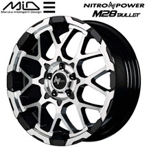 MID ナイトロパワー M28 BULLET S ホイール4本 ブラック/ミラーカット 7.0J-16インチ 5穴/PCD114.3 インセット+40_画像1