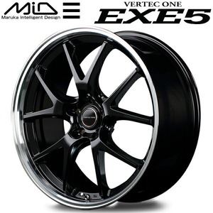 MID VERTEC ONE EXE5 ホイール1本 グロッシーブラック/リムポリッシュ 8.5J-20インチ 5穴/PCD114.3 インセット+38