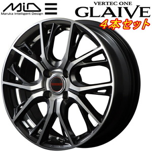 MID VERTEC ONE GLAIVE ホイール4本 ダイヤモンドブラックポリッシュ/アンダーカットDC 6.0J-16インチ 4穴/PCD100 インセット+43