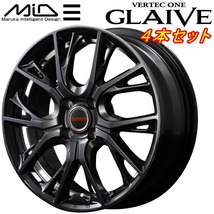 MID VERTEC ONE GLAIVE ホイール4本 ダイヤモンドブラック/リムエッジ＆アンダーカットDC 6.0J-16インチ 4穴/PCD100 インセット+43_画像1